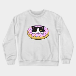 Pink Doughnut Cat Crewneck Sweatshirt